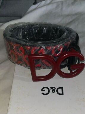 D&G Black Leather Belt with Subtle Logo Detail